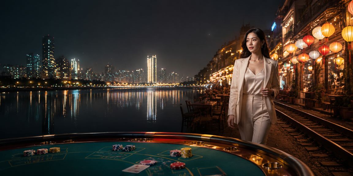 Khung cảnh chợ đêm Hà Nội với người chơi kiểm tra kết quả Baccarat trên điện thoại qua ứng dụng c6h12o6