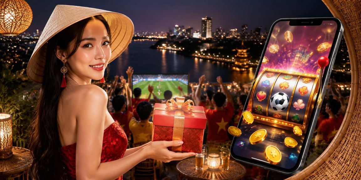 Người dùng Hà Nội trải nghiệm slot game trên điện thoại dưới bóng nón lá truyền thống
